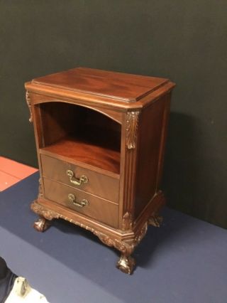 1940’s Mahogany Empire Chippendale 2 - Drawer Nightstand Ns4