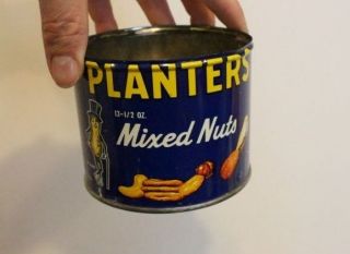 Vintage Old Planters Mr.  Peanut Tin Can Mixed Nuts Kitchen Decor - S44