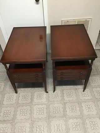 Pair Vintage Mahogany Side/end Table Imperial Style End Table Set
