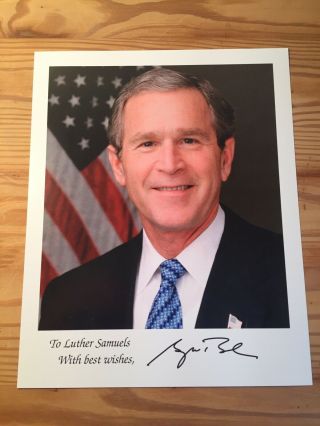 George W Bush Autographed Signed 8x10 Photo Donald Trump 43 Us President