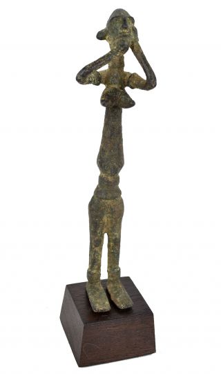 Dogon Brass Figurine Custom Stand Mali African Art