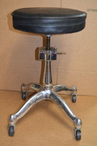 Reliance F&f Koenigkramer Art Deco Industrial Leather Stool Medical Barber