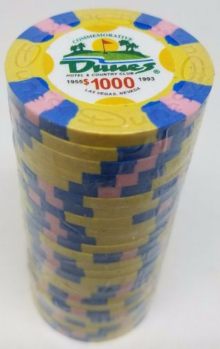 Poker Chips (25) $1,  000 Dunes Commemorative 9 Gram Clay Composite