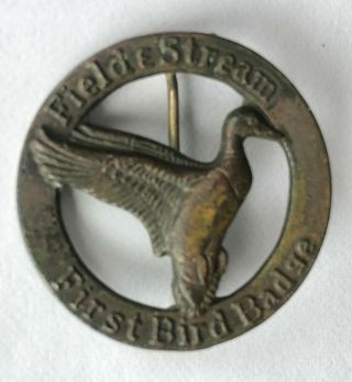 First Bird Honor Badge Field & Stream Pheasant Duck Pin Michigan Vintage Ww2