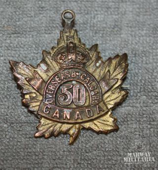 Ww1 Cef 50th Battalion,  Calgary,  Cap Badge Size Sweetheart Badge (inv19905)