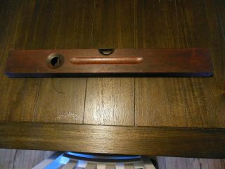 24 Inch Vintage Stanley Sweetheart Wood Level With Brass Butt Plates