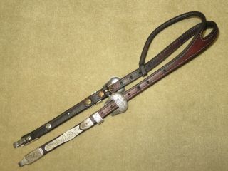 Terrific Quality Vintage One Ear Western Headstall Bridle Monroy Sterling Silver