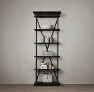 Restoration Hardware Parisian Black Oak Bookshelf - Pre - Owned