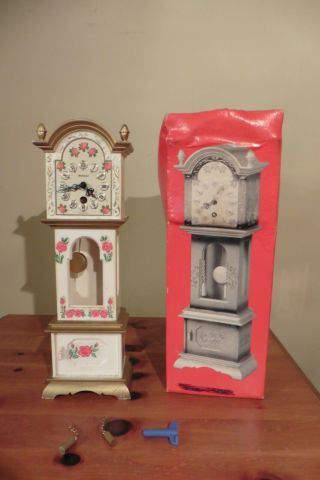 Vintage German Splendex Miniature Grandfather Clock -
