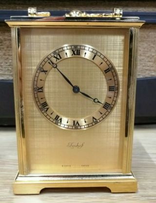 Lovely Very Rare Antique Imhof Solid Brass Carriage Clock 8 Days Swiss Made A314