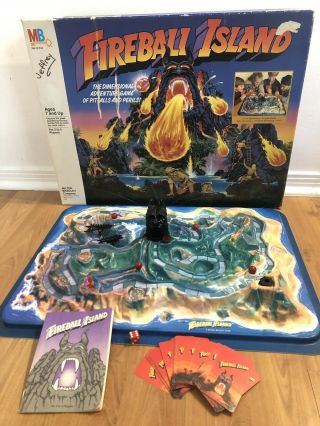 Vintage Fireball Island 1986 3 - D Board Game W/ Box Milton Bradley 95 Complete