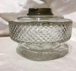 Hinks And Sons Victorian Cut Crystal Glass Oil Lamp.