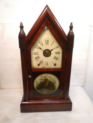 1875 Seth Thomas Time,  Strike & Alarm Steeple Clock - - Thomaston,  Conn. ,  Usa