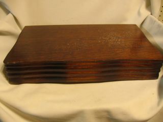 Vintage Solid Dark Wood Wooden Harmony House Silverware Flatware Chest Box