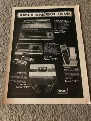 Vintage 1983 Sears Print Ad Coleco Colecovision Video Game System Atari 5200