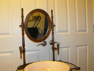 WOOD WASH STAND MIRROR TWISTED LEGS ARNEL ' S PITCHER BOWL - BASIN 3