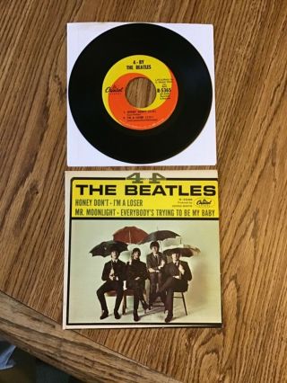 The Beatles 1964 ‘4 By 4’ Extended Play 7” Cover & Record Vg,  Cond Usa