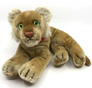 Steiff Young Lion Lioness Lying Mohair Plush 17cm 6.  75in No Id 1950s Vintage