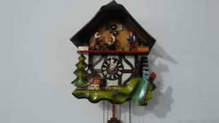 German Made Vintage Musical Woodchopper 1 Day Cuckoo Clock