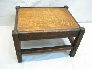 Early Wooden Arts & Crafts Foot Stool Bench Rest Home Decor Mission Mortise Leg