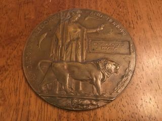 British India Ww1 Death Plaque Medal He Died For Freedom Honour Named