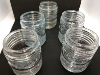 Clear Glass Jelly Jar Light Shade 3 1/4 " Fitter Ribbed Porch Ceiling Globe Set 5
