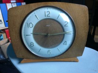 Vintage Smiths Wooden Mantle Clock With Chimes