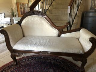 Antique French Victorian Carved Mahogany Sofa Settee Couch And Chair