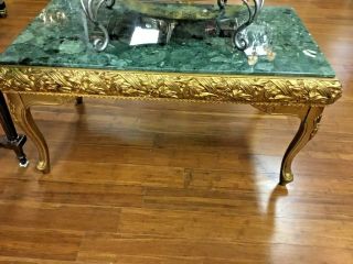 Gold Leaf Coffee Table With Marble Top