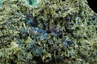 RARE Bisbeeite,  Shattuckite & Malchite Crystal SHATTUCK MINE,  BISBEE,  ARIZONA 2