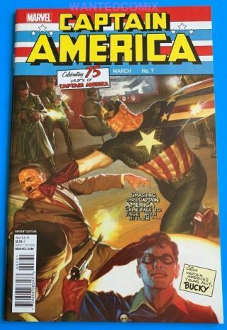 Captain America Sam Wilson 7 Ross Classic Variant Alex Ross Punching Hitler 1
