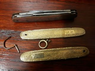 14k Solid Gold Scrap Vintage Pocket Knife 2.  54 Grams