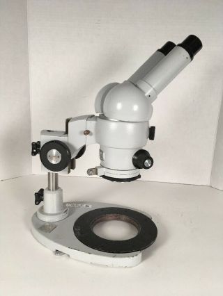 Microscope Vintage Stereo Carl Zeiss W.  Germany As Pictured