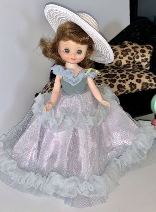 Vintage 8 " Betsy Mccall Doll Circa 1957 - 58 In Cotillion B - 62 Dress Has Mesh Wig