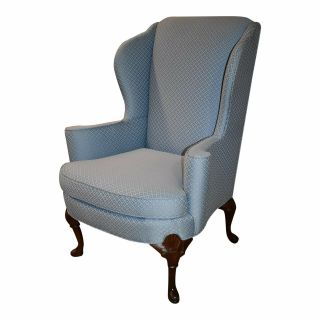 Vintage Huffman - Koos Shaped Queen Anne Style Wing Chair