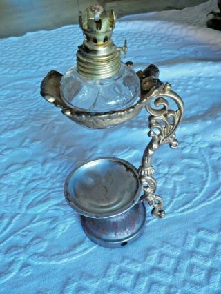 Vintage/antique Vapo Cresolene Kerosene Miniature Oil Lamp W/ V.  C.  Co.  Burner