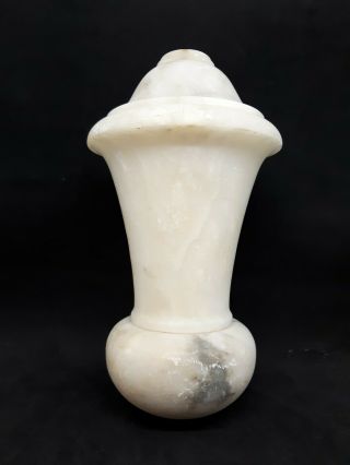 Alabaster White Gray Stone Table Lamp Column Part