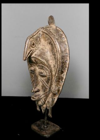 Old Tribal Large Rare Senufo Bronze Mask - Burkina Faso BN 11 3