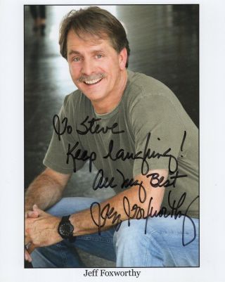 Jeff Foxworthy Hand Signed 8x10 Color Photo Great Comedian To Steve