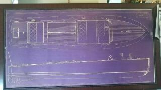 Vintage 1929 Dingle Boat Blueprint Antique Motor Sailboat Ship Plans Chris Craft