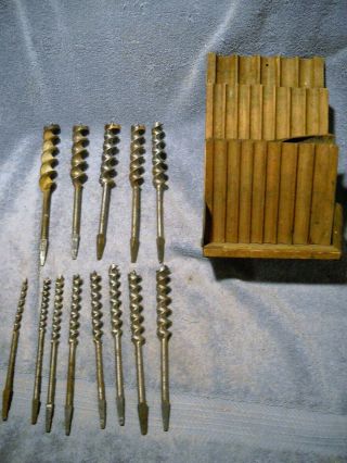 13 Piece Set Of Russell Jennings Drill Bits For Your Bit Brace