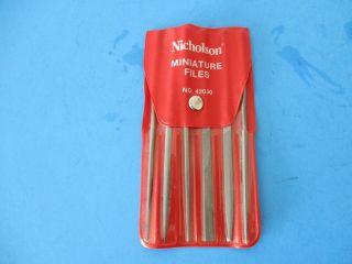 Vintage Nicholson Miniature Files N.  42030 With Vinyl Caring Pouch