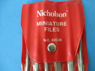 vintage Nicholson miniature files N.  42030 with vinyl caring pouch 3
