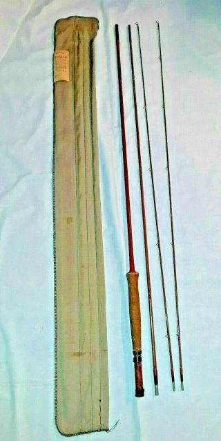 Vintage Heddon Thorobred Bamboo Fly Rod 14 - 9/2 1/2 F - With Sleeve - 2 Tips