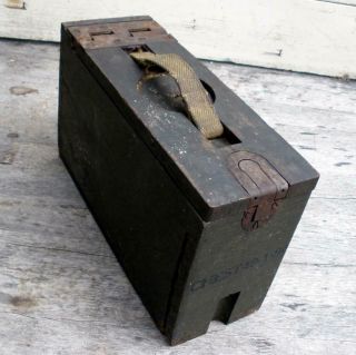 Vintage Army Military Wwi Wooden Ammo Box For Machine Gun Bullets