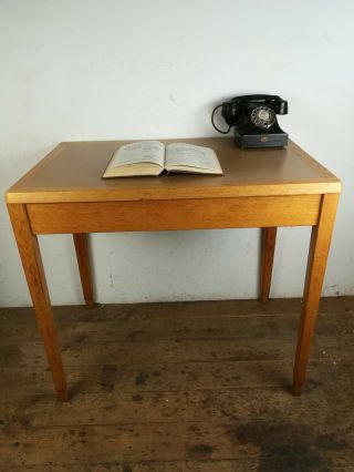 Vintage Oak Wood Mid Century Utilitarian Study Office Desk Old Ukaea