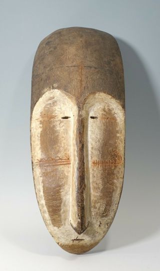 20 " Vintage Antique Old Carved Wood Board Fang Dance Mask From Gabon Africa