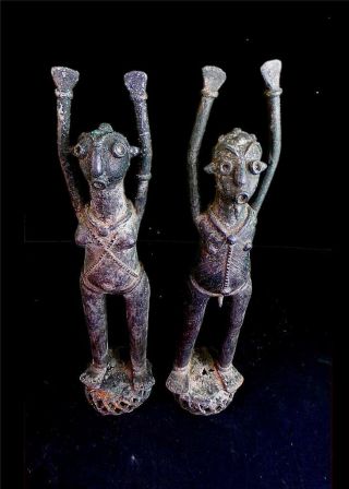 Old Tribal Dogon Bronze Couple Mali