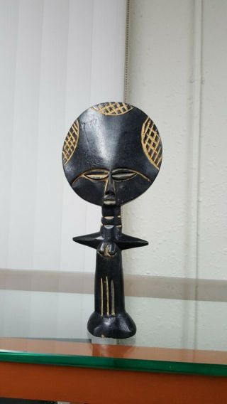 9.  5 " Ghana Asante Wood Carved Akua Ba Fertility Doll/statue/african Art 23rrr