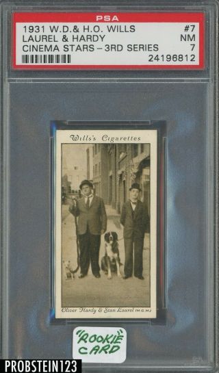 1931 W.  D.  & H.  O.  Wills Cinema Stars 3rd Series 7 Laurel & Hardy Rc Psa 7 Nm